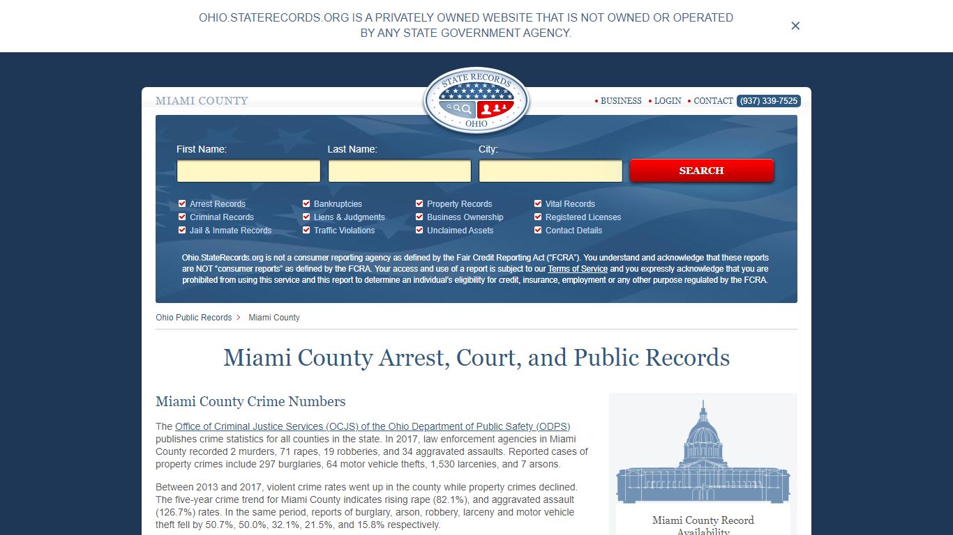 Miami County Arrest, Court, and Public Records